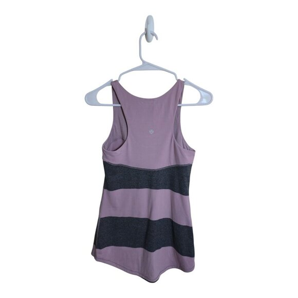 LULULEMON Top Women 4 Multicolor Run First Base Tank Bold Stripe Athleisure Gym - Picture 2 of 5